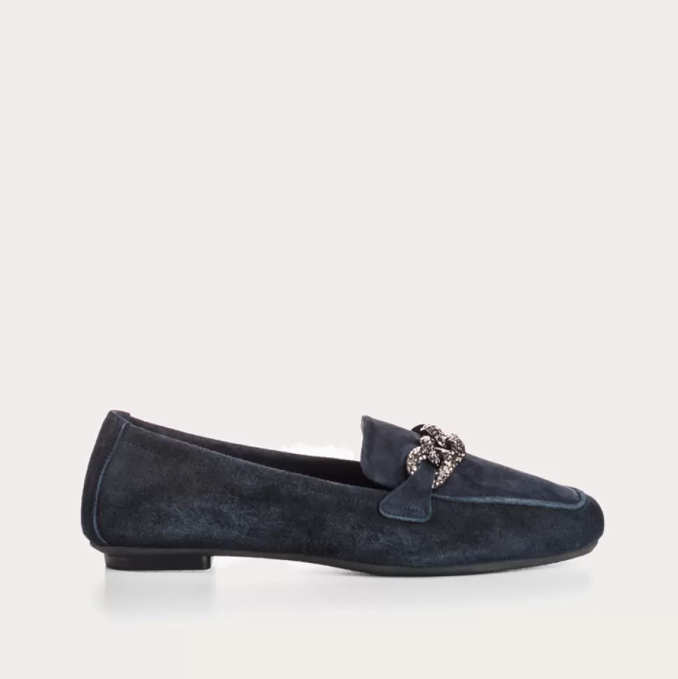 Mocassins^Reqins Mocassins Holding Cuir Velours Marine, Bleu