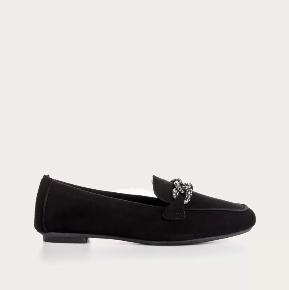 Mocassins^Reqins Mocassins Holding Cuir Velours Noir, Noir