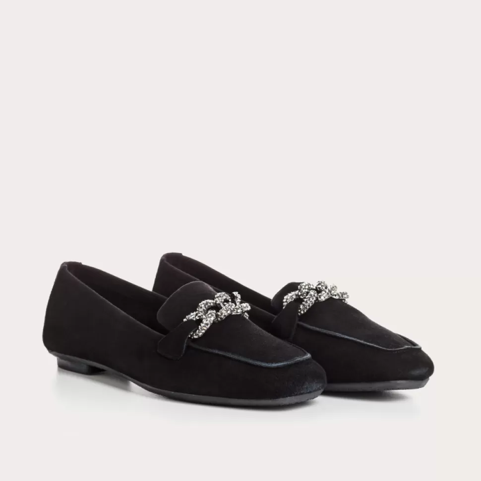 Mocassins^Reqins Mocassins Holding Cuir Velours Noir, Noir
