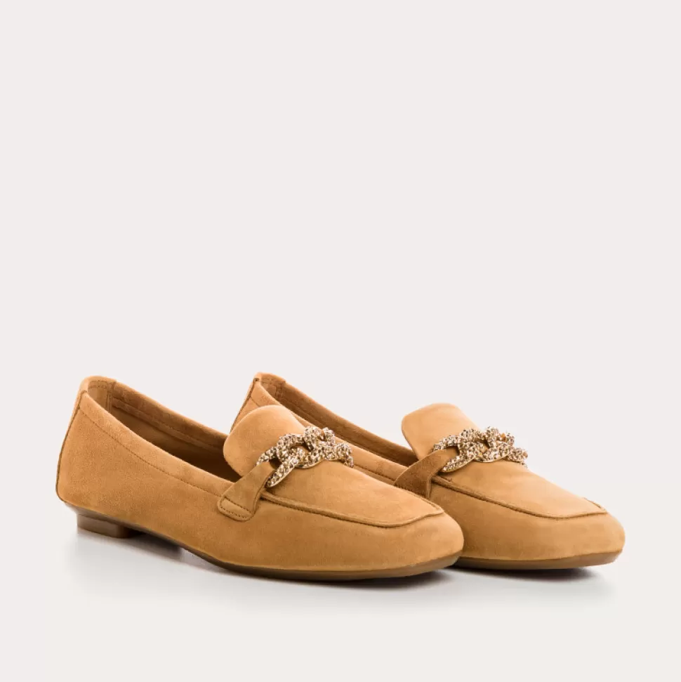 Mocassins^Reqins Mocassins Holding Cuir Velours Camel, Camel