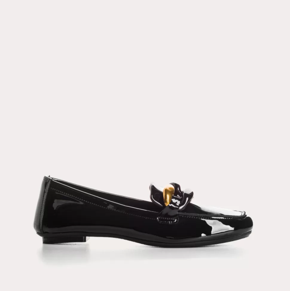 Mocassins^Reqins Mocassins Hook Vernis Noir, Noir