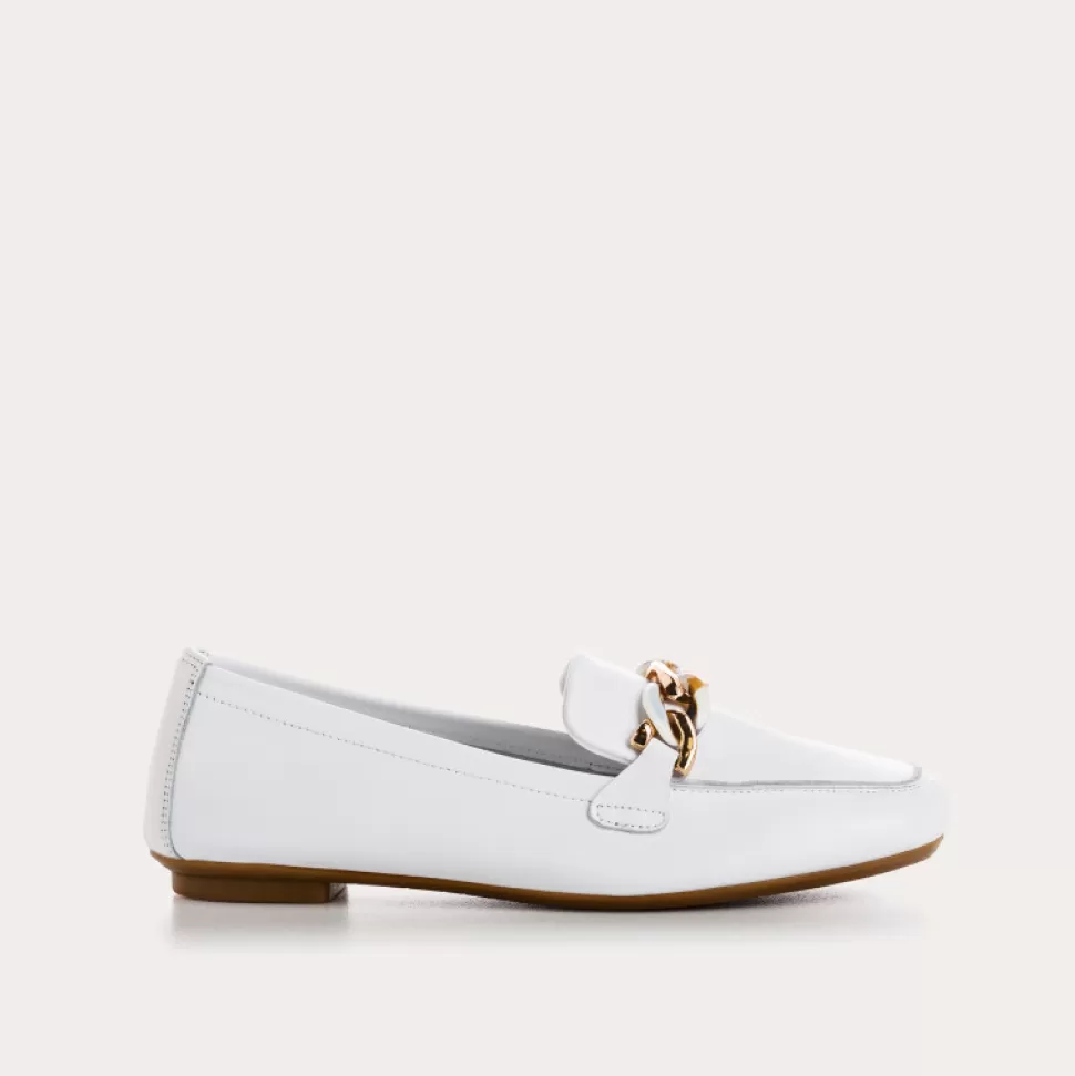 Mocassins^Reqins Mocassins Horel Cuir Blanc, Blanc