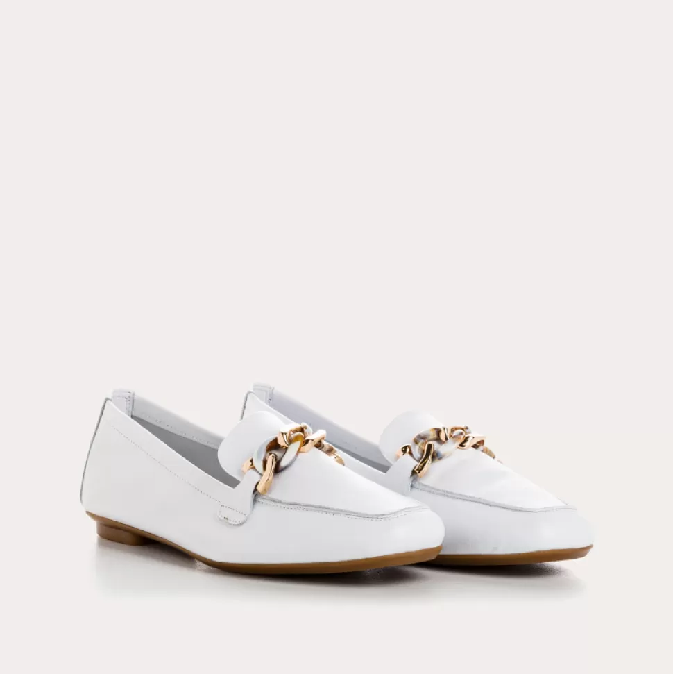 Mocassins^Reqins Mocassins Horel Cuir Blanc, Blanc