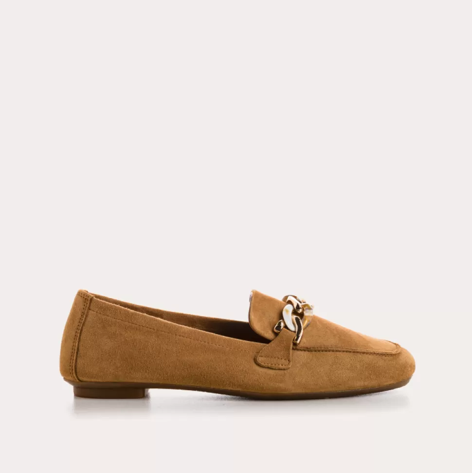 Mocassins^Reqins Mocassins Horel Cuir Velours Havane, Camel