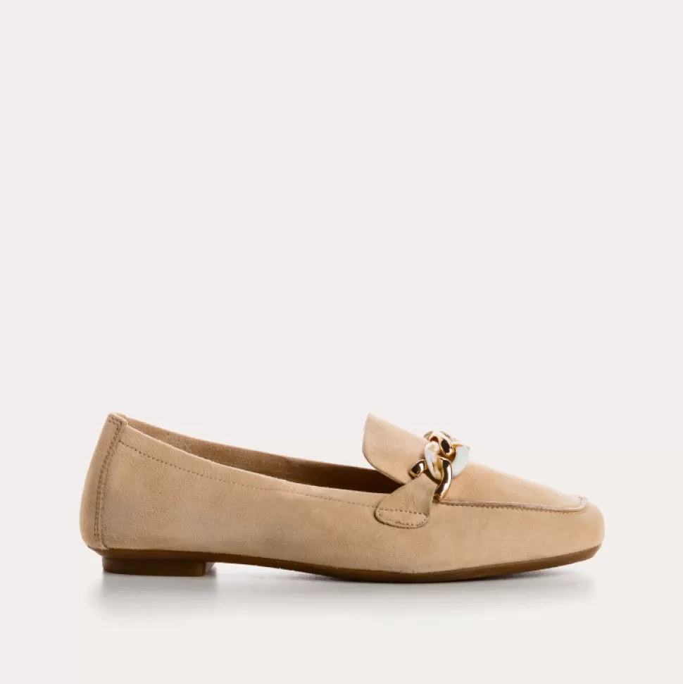 Mocassins^Reqins Mocassins Horel Cuir Velours Rose, Nude