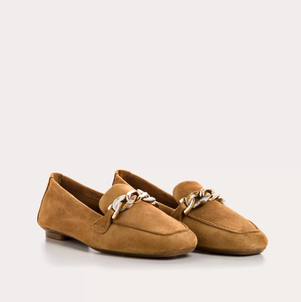 Mocassins^Reqins Mocassins Horel Cuir Velours Havane, Camel