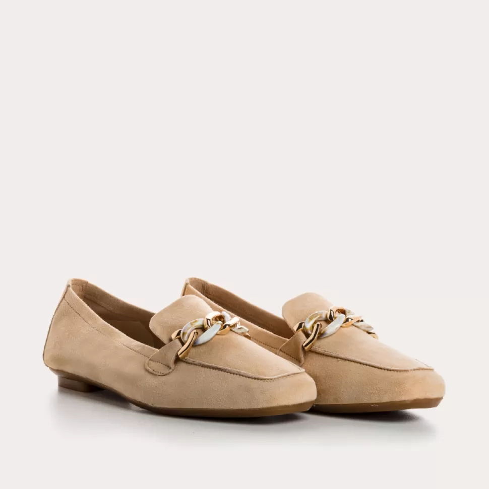Mocassins^Reqins Mocassins Horel Cuir Velours Rose, Nude