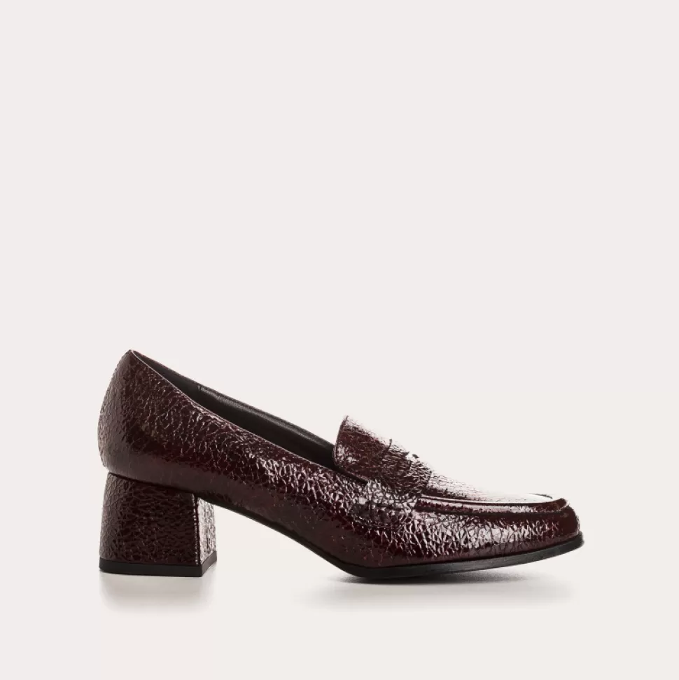 Mocassins^Reqins Mocassins Lennon Vernis Graine Rouge, Bordeaux