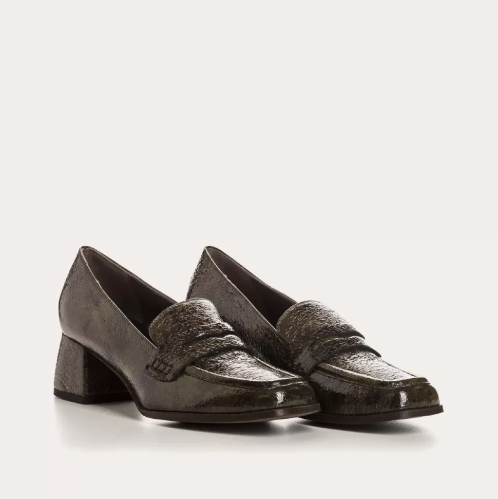 Mocassins^Reqins Mocassins Lennon Vernis Graine Vert, Kaki