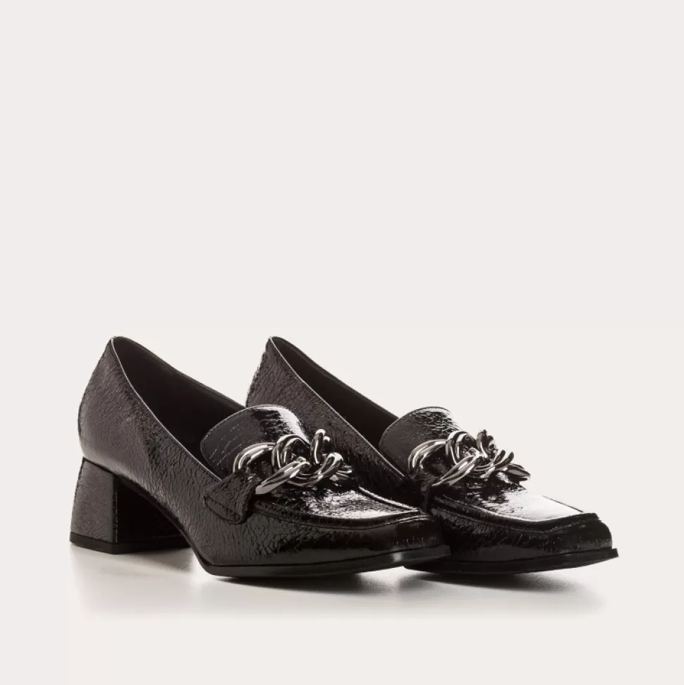 Mocassins^Reqins Mocassins Limba Vernis Graine Noir, Noir