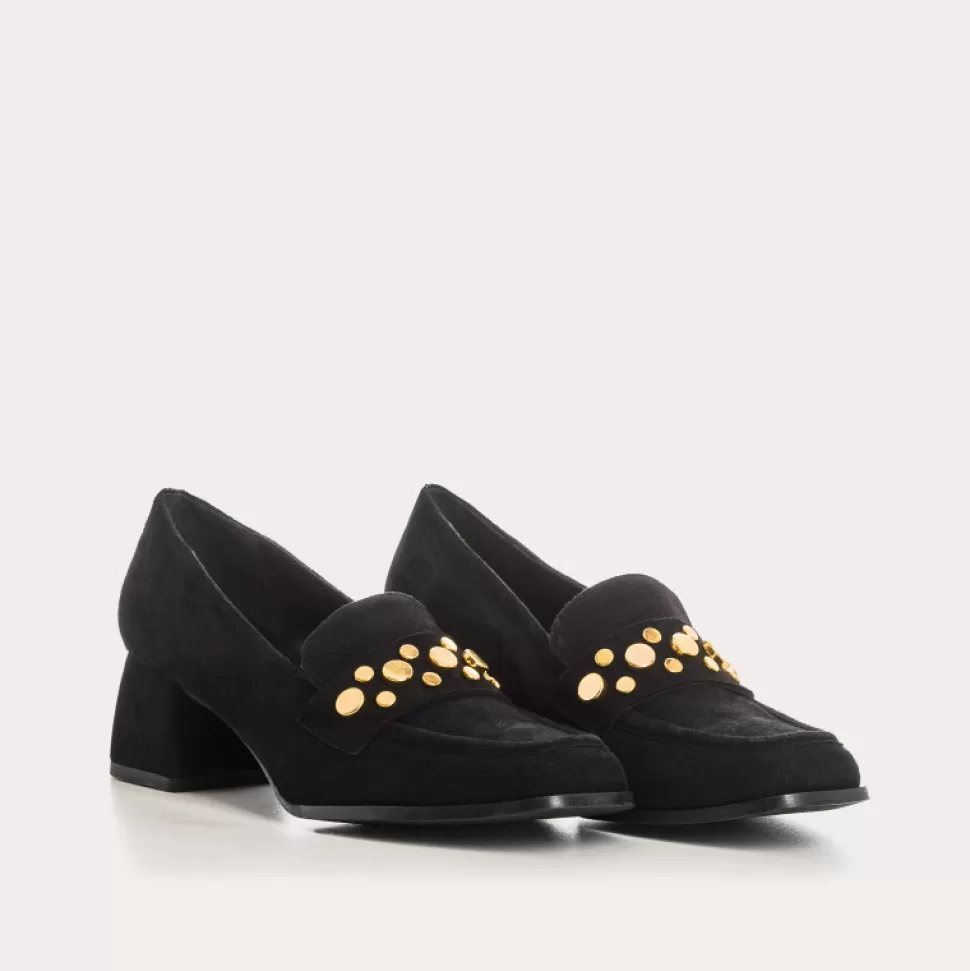 Mocassins^Reqins Mocassins Livy Cuir Velours Noir, Noir