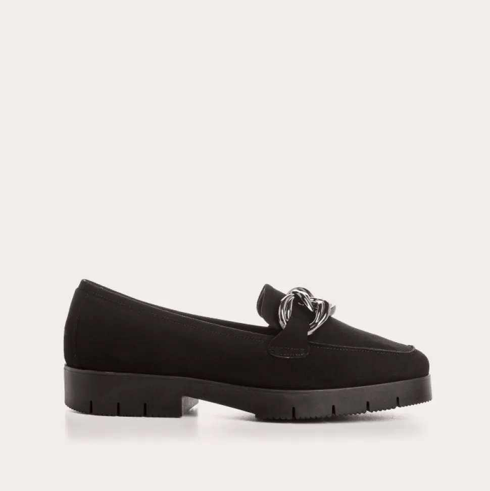 Mocassins^Reqins Mocassins Mashi Cuir Velours Noir, Noir