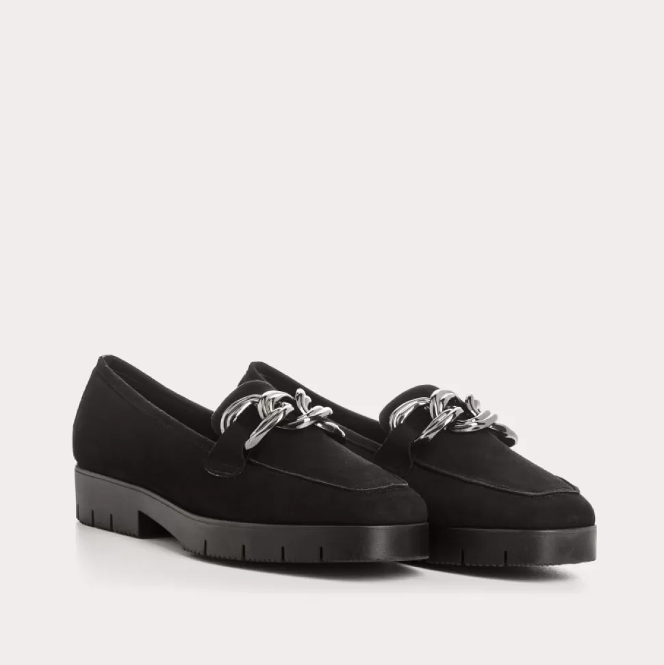 Mocassins^Reqins Mocassins Mashi Cuir Velours Noir, Noir