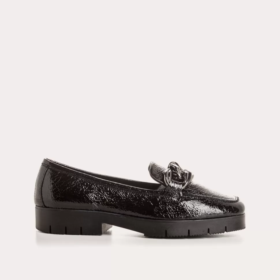 Mocassins^Reqins Mocassins Mashi Vernis Graine Noir, Noir