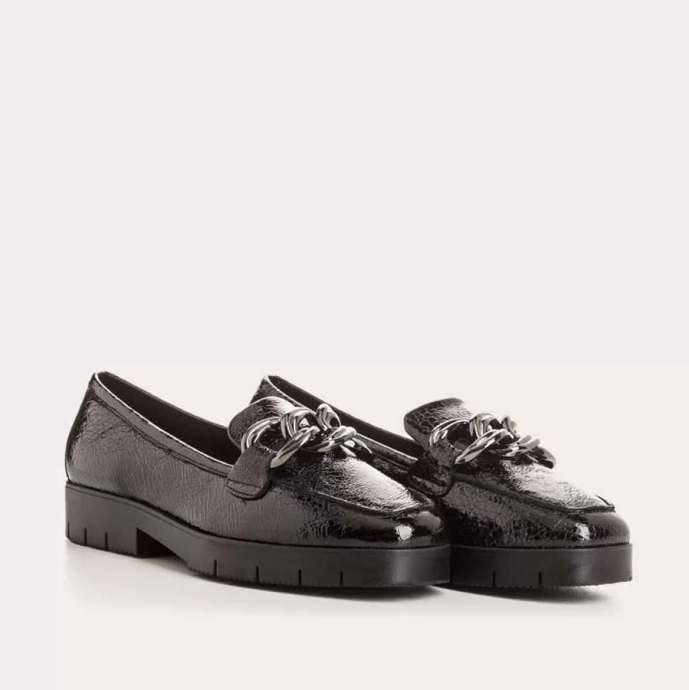 Mocassins^Reqins Mocassins Mashi Vernis Graine Noir, Noir
