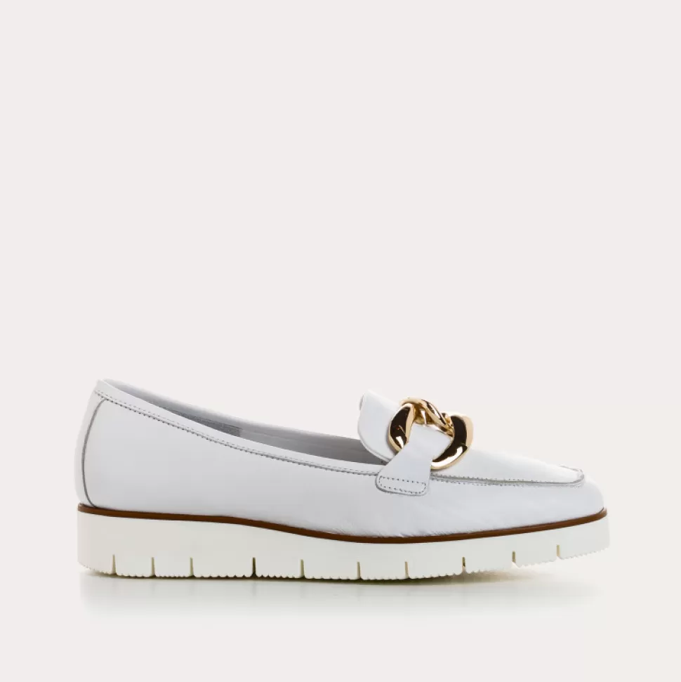 Mocassins^Reqins Mocassins Naster Cuir Blanc, Blanc
