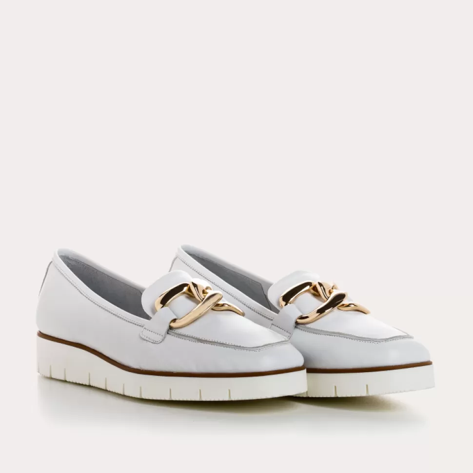 Mocassins^Reqins Mocassins Naster Cuir Blanc, Blanc
