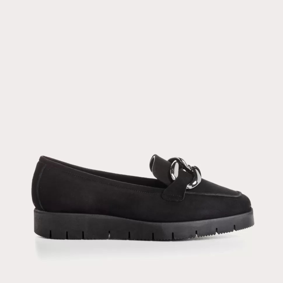Mocassins^Reqins Mocassins Naster Cuir Velours Noir, Noir