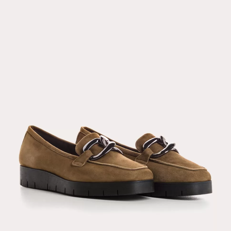 Mocassins^Reqins Mocassins Naster Cuir Velours Vert, Vison