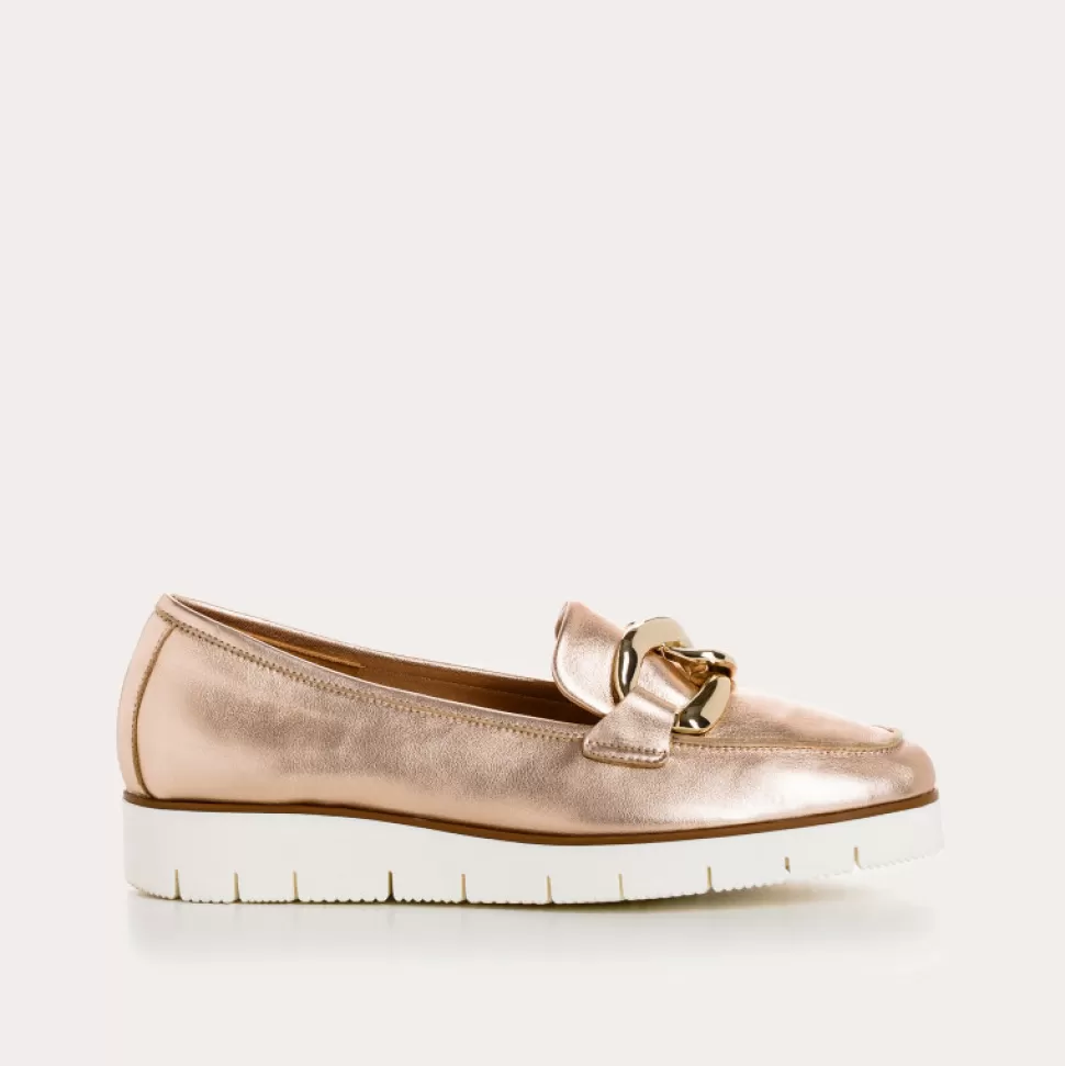 Mocassins^Reqins Mocassins Naster Eclat Metallique, Rosee