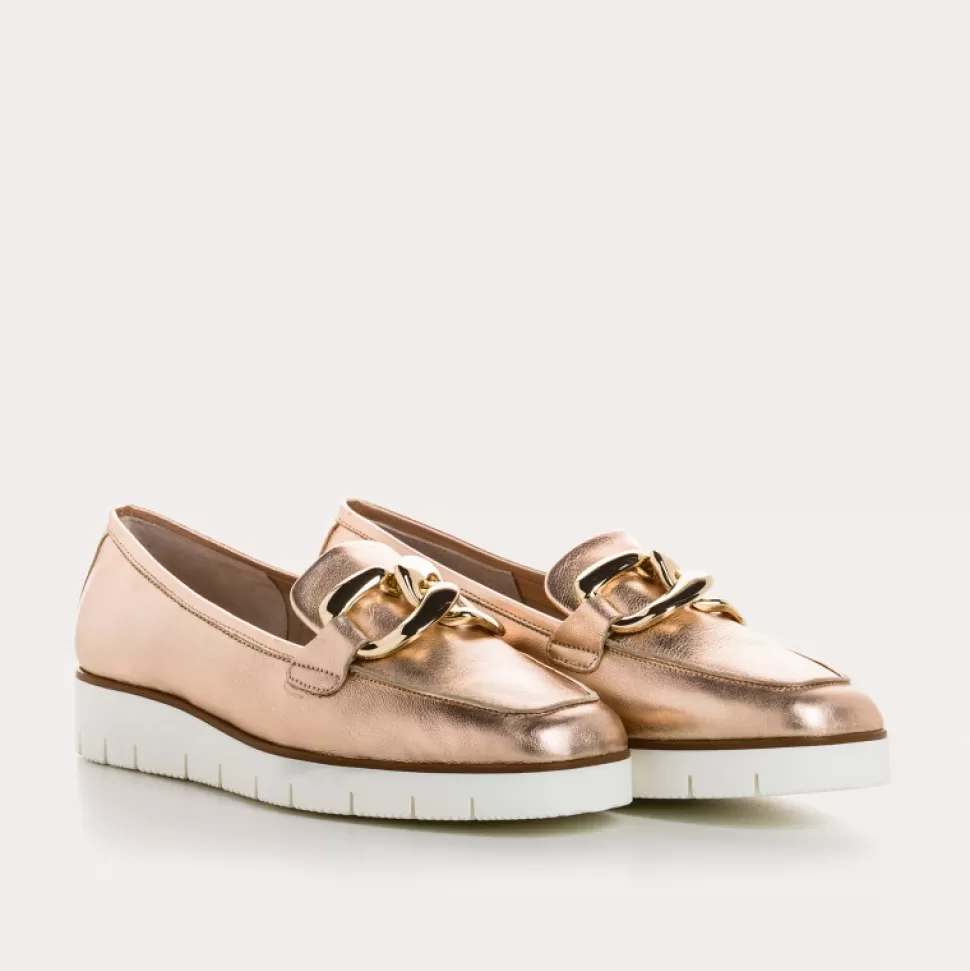 Mocassins^Reqins Mocassins Naster Eclat Metallique, Rosee