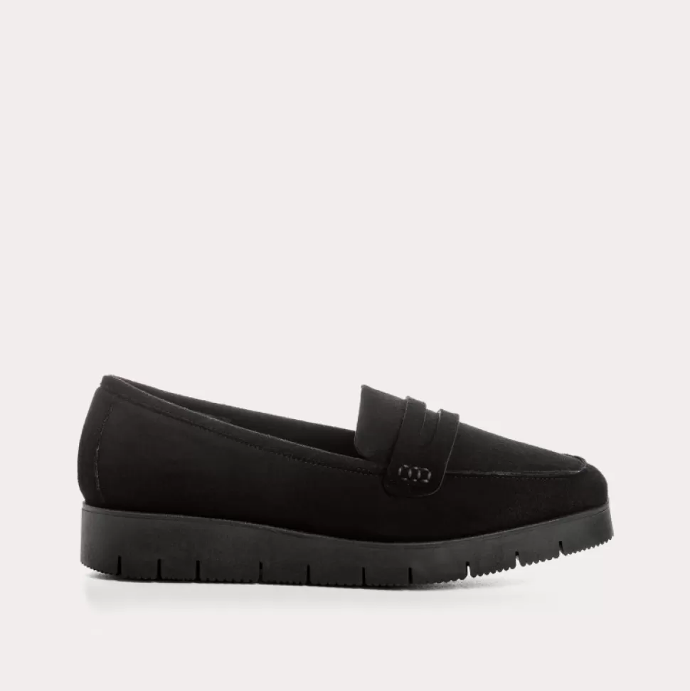 Mocassins^Reqins Mocassins Nomani Cuir Velours Noir, Noir