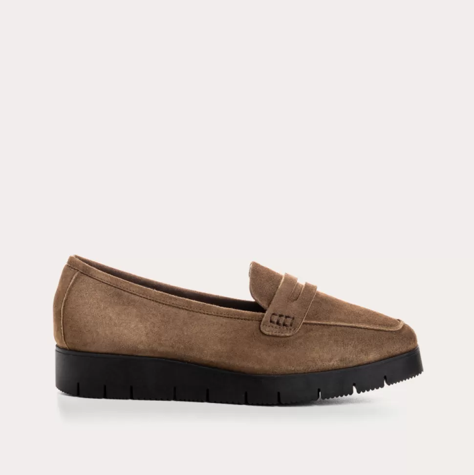 Mocassins^Reqins Mocassins Nomani Cuir Velours Vert, Vison