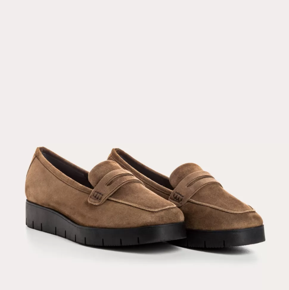 Mocassins^Reqins Mocassins Nomani Cuir Velours Vert, Vison