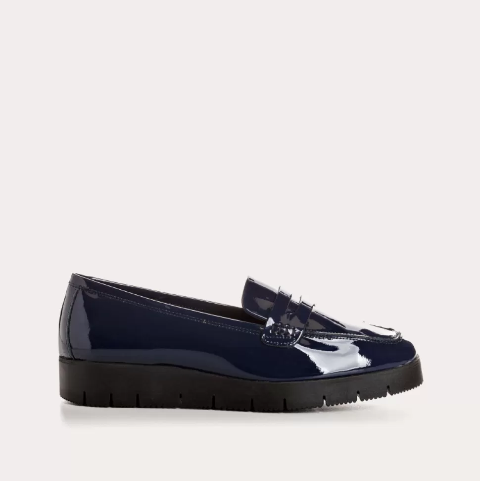 Mocassins^Reqins Mocassins Nomani Vernis Bleu, Nuit