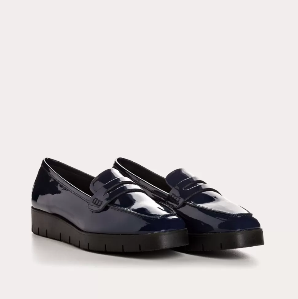 Mocassins^Reqins Mocassins Nomani Vernis Bleu, Nuit