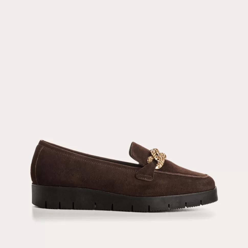 Mocassins^Reqins Mocassins Nora Cuir Velours Marron, Marron
