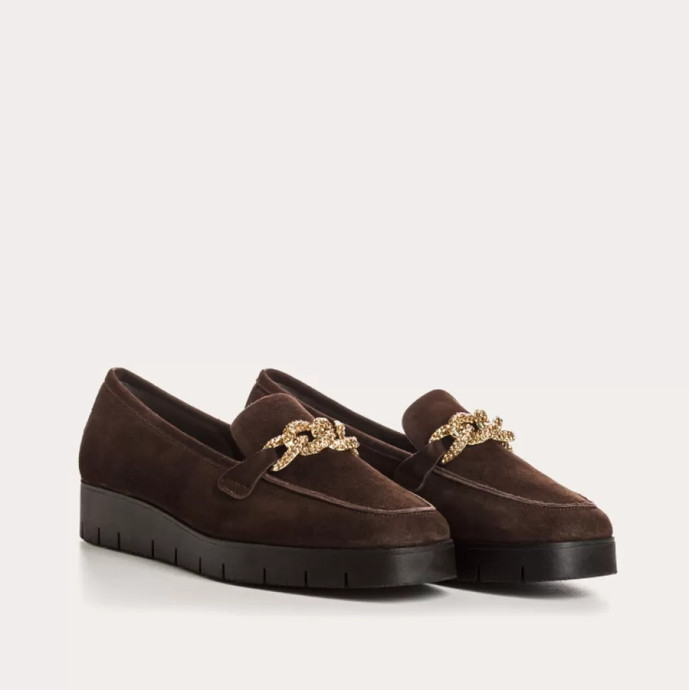 Mocassins^Reqins Mocassins Nora Cuir Velours Marron, Marron
