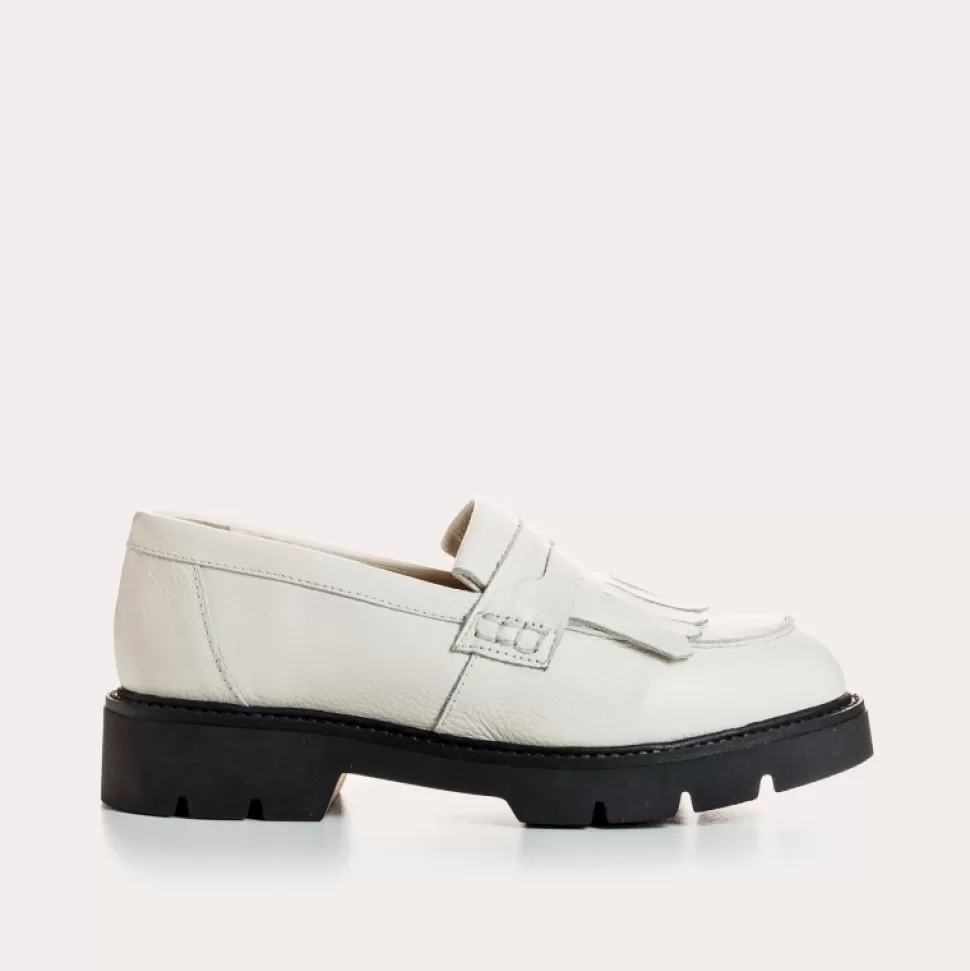 Mocassins^Reqins Mocassins Owen Cuir Graine Beige, Off White