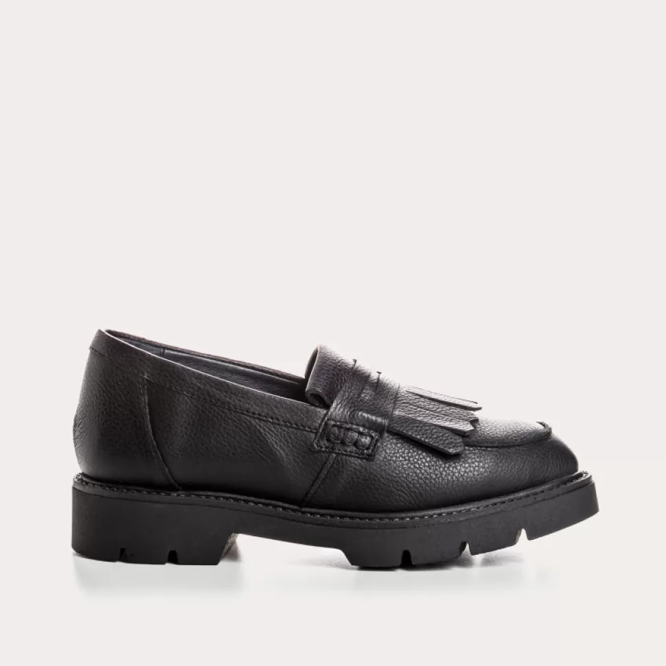 Mocassins^Reqins Mocassins Owen Cuir Graine Noir, Noir