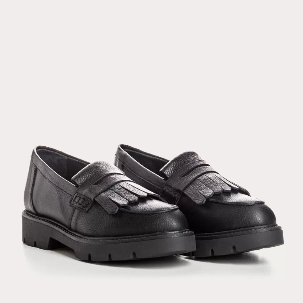 Mocassins^Reqins Mocassins Owen Cuir Graine Noir, Noir