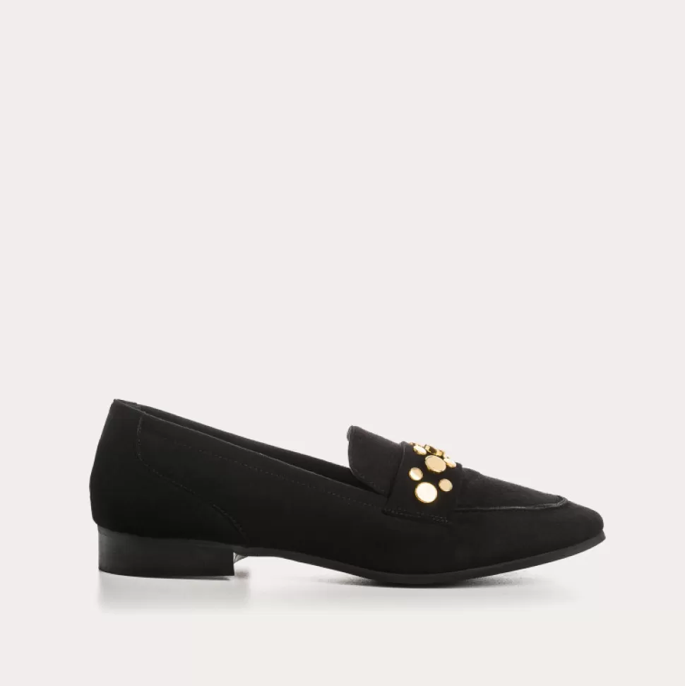 Mocassins^Reqins Mocassins Pavla Cuir Velours Noir, Noir