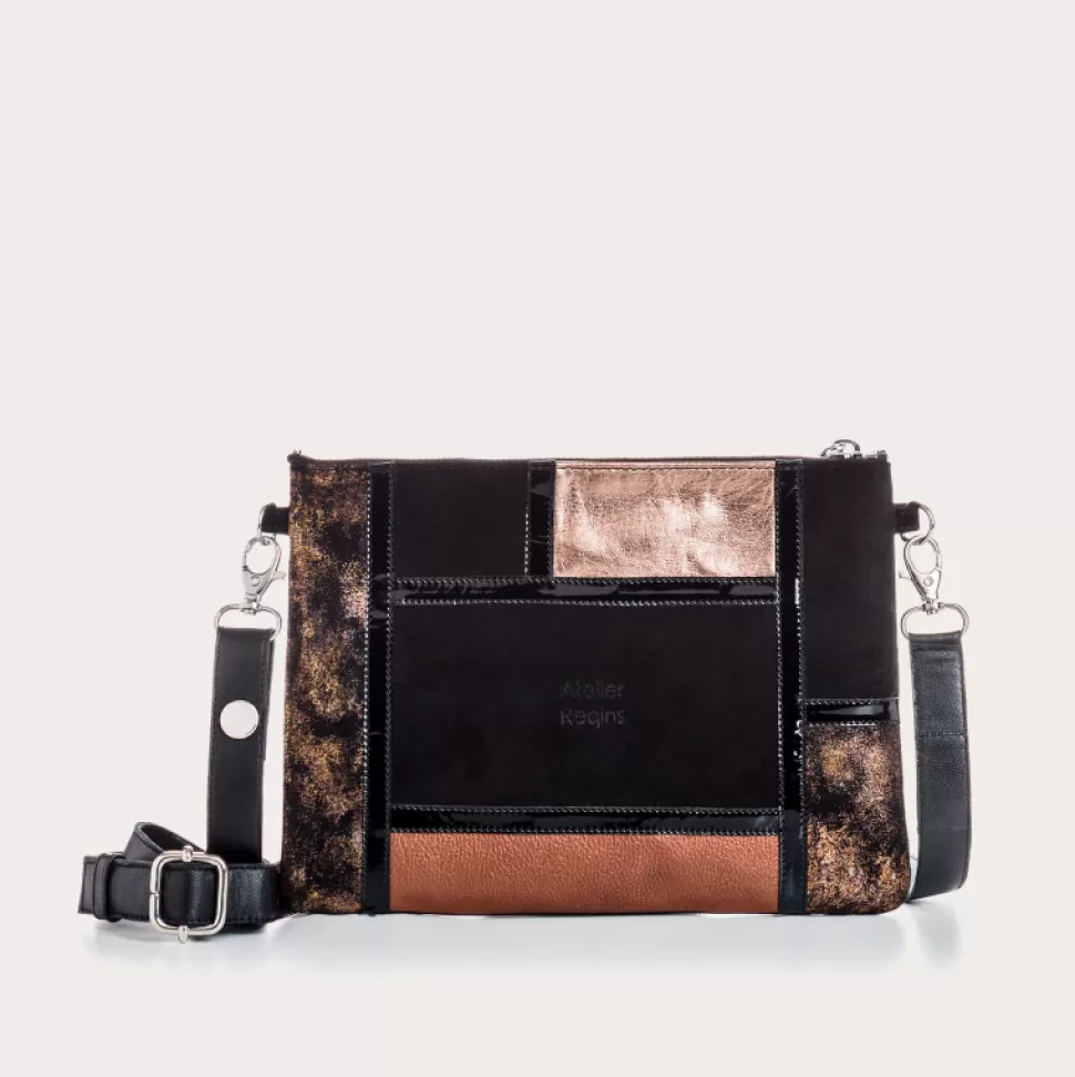 Pochettes^Reqins Pochette Cezanne Mix Brume Un, Noir/Cuivre