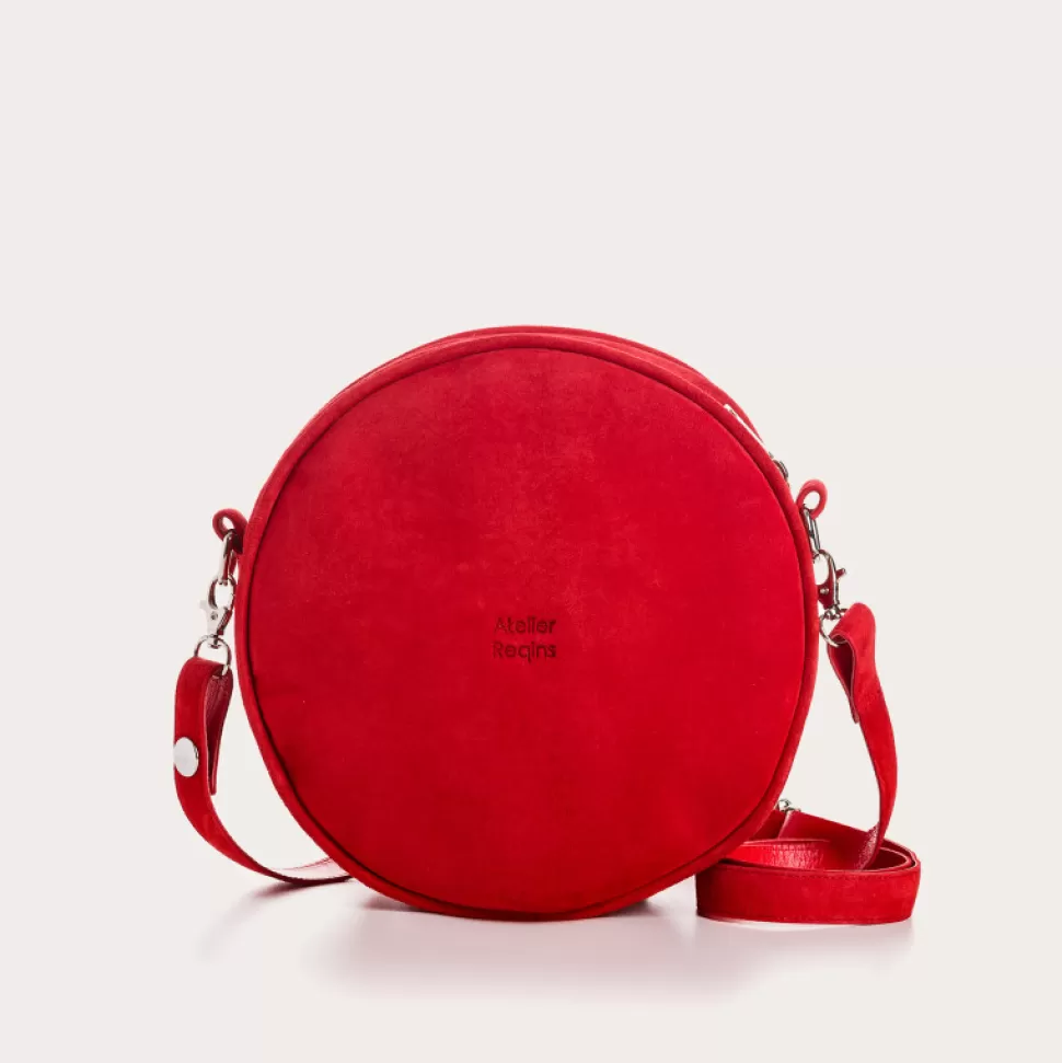 Sacs A Bandouliere^Reqins Sac Caliope Cuir Velours Rouge, Un