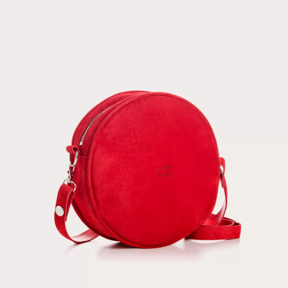 Sacs A Bandouliere^Reqins Sac Caliope Cuir Velours Rouge, Un