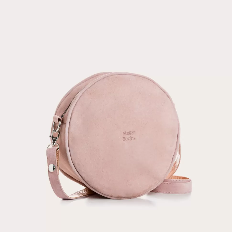 Sacs A Bandouliere^Reqins Sac Caliope Cuir Velours Rose, Un