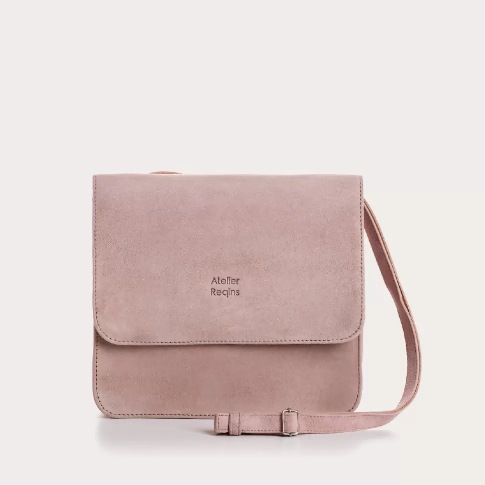Sacs A Bandouliere^Reqins Sac Cleo Cuir Velours Rose, Un
