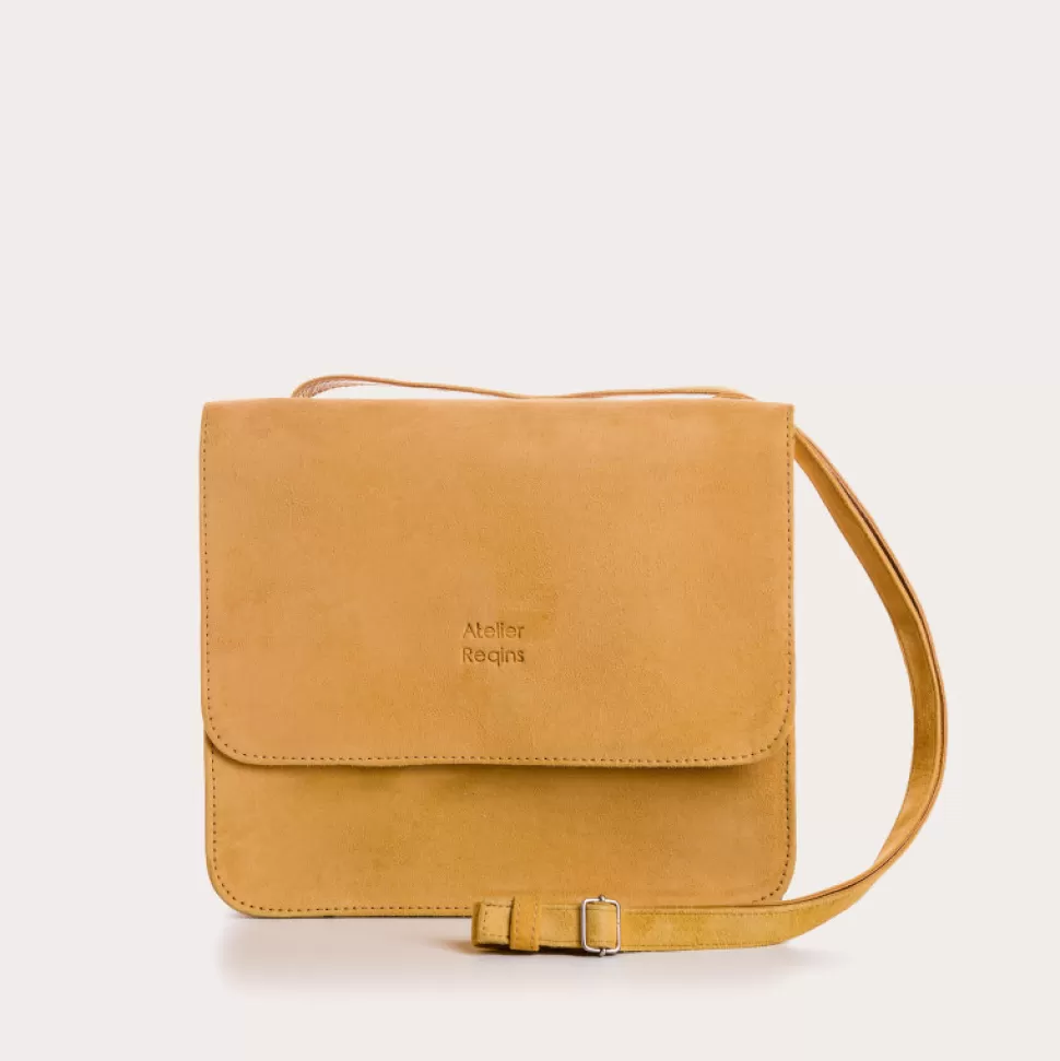 Sacs A Bandouliere^Reqins Sac Cleo Cuir Velours Ocre, Un