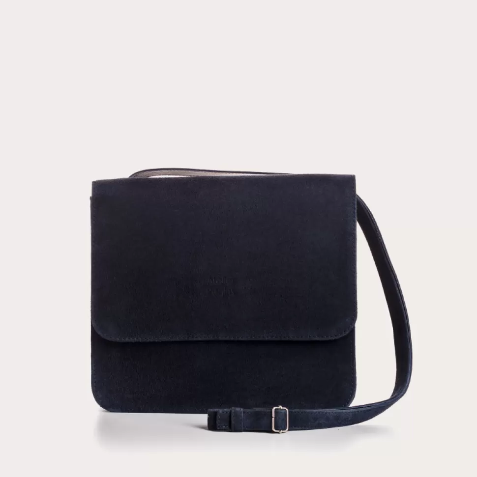 Sacs A Bandouliere^Reqins Sac Cleo Cuir Velours Bleu, Un
