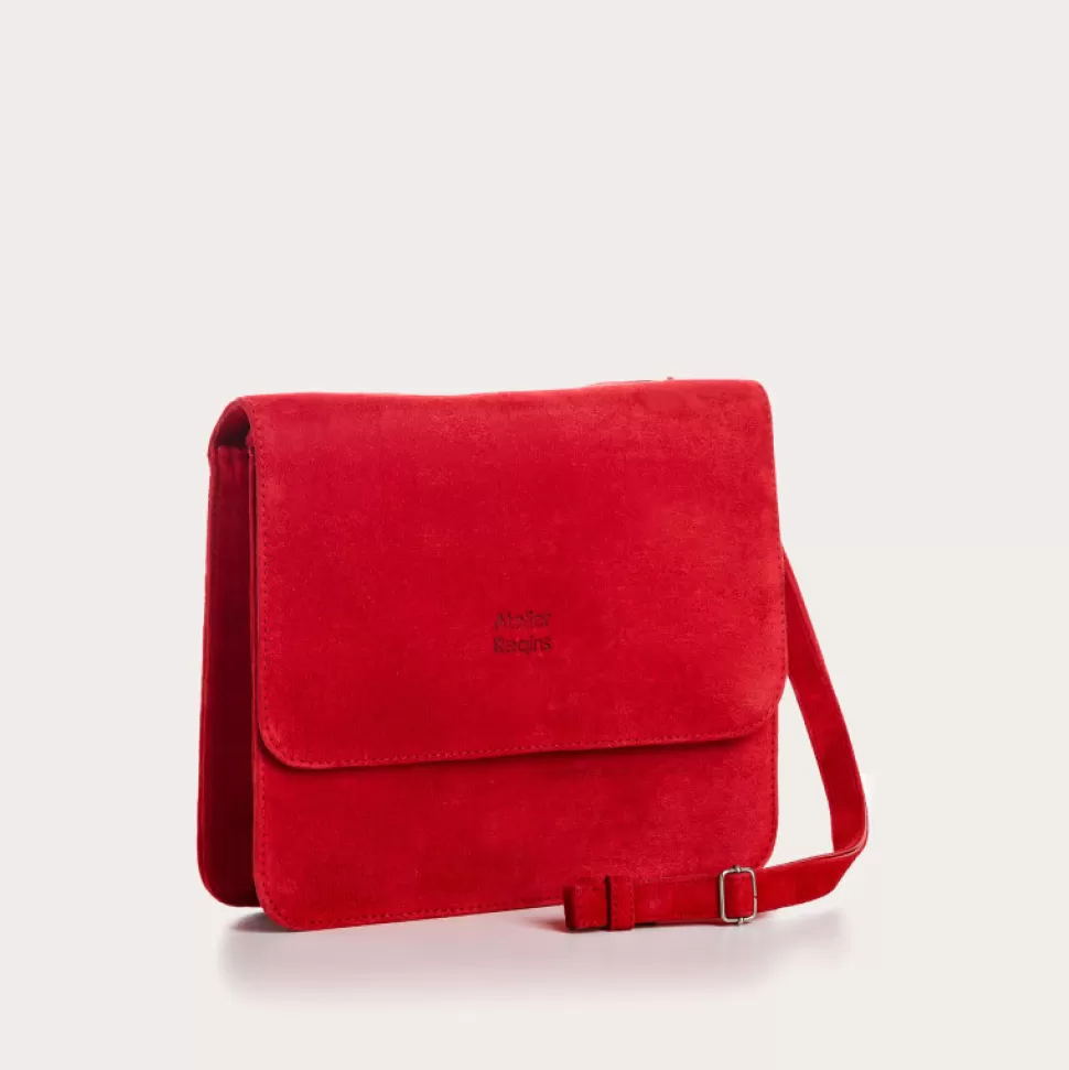 Sacs A Bandouliere^Reqins Sac Cleo Cuir Velours Rouge, Un