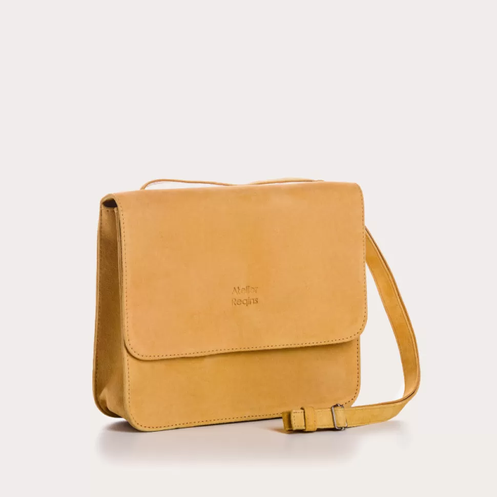 Sacs A Bandouliere^Reqins Sac Cleo Cuir Velours Ocre, Un
