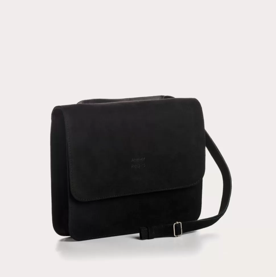 Sacs A Bandouliere^Reqins Sac Cleo Cuir Velours Noir, Un