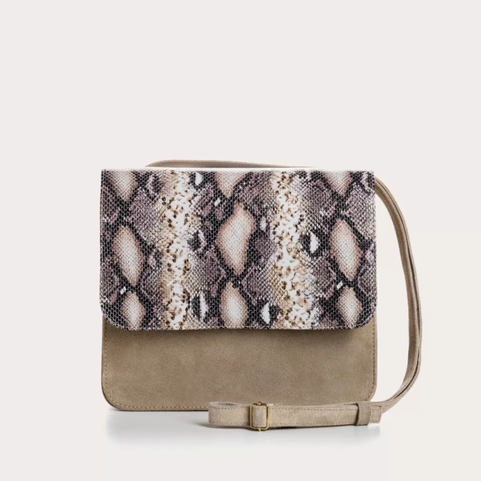 Sacs A Bandouliere^Reqins Sac Cleo Cuir Velours/Python Animalier, Un