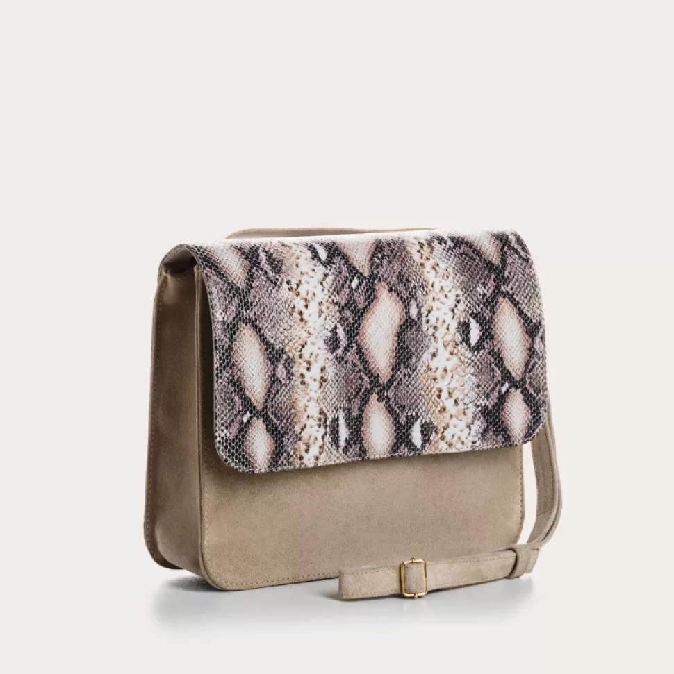 Sacs A Bandouliere^Reqins Sac Cleo Cuir Velours/Python Animalier, Un