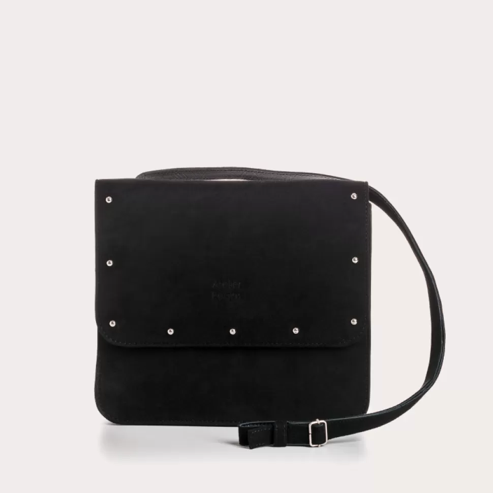 Sacs A Bandouliere^Reqins Sac Cleo Rock Cuir Velours Noir, Un