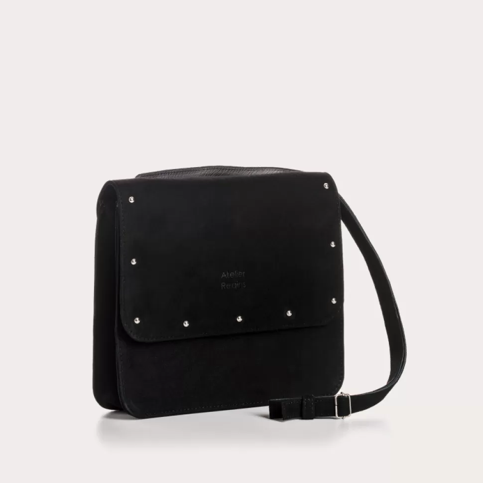 Sacs A Bandouliere^Reqins Sac Cleo Rock Cuir Velours Noir, Un